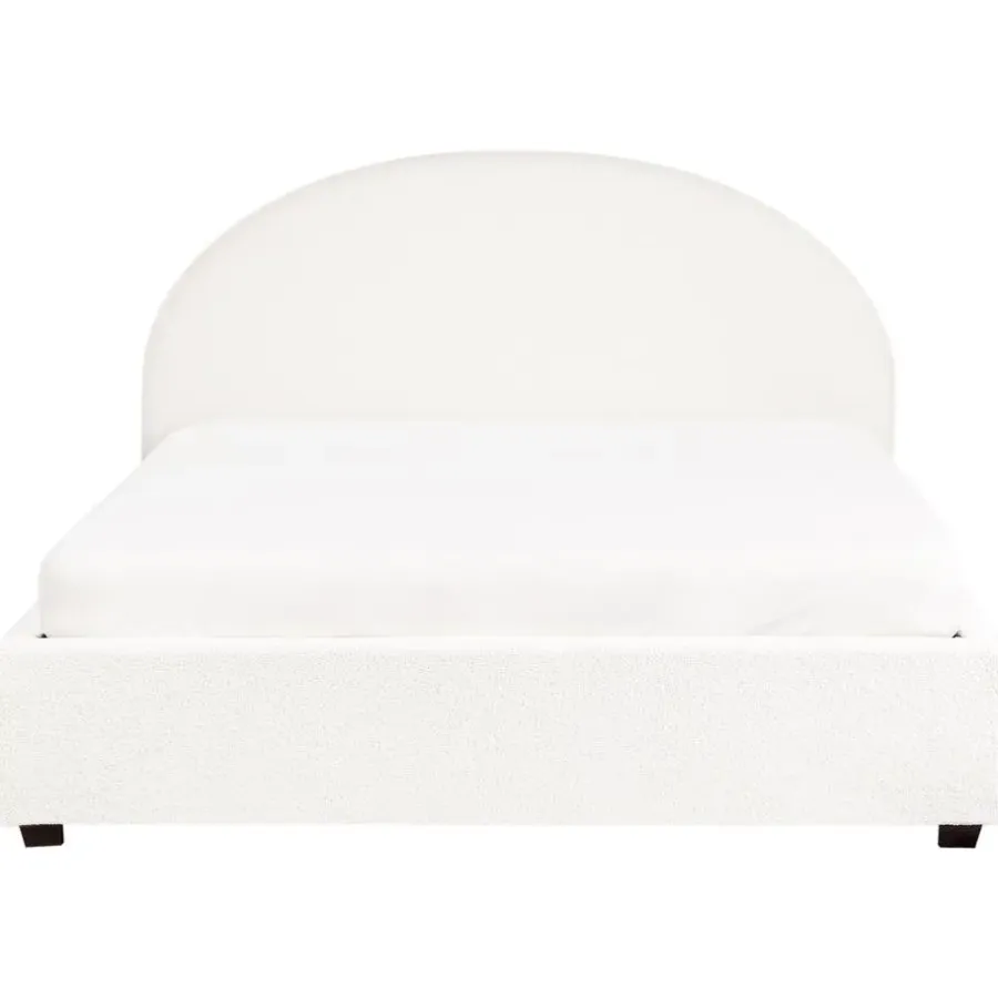 Beliani VAUCLUSE - Bed met opbergruimte - Gebroken wit - 160 x 200 cm - Bouclé
