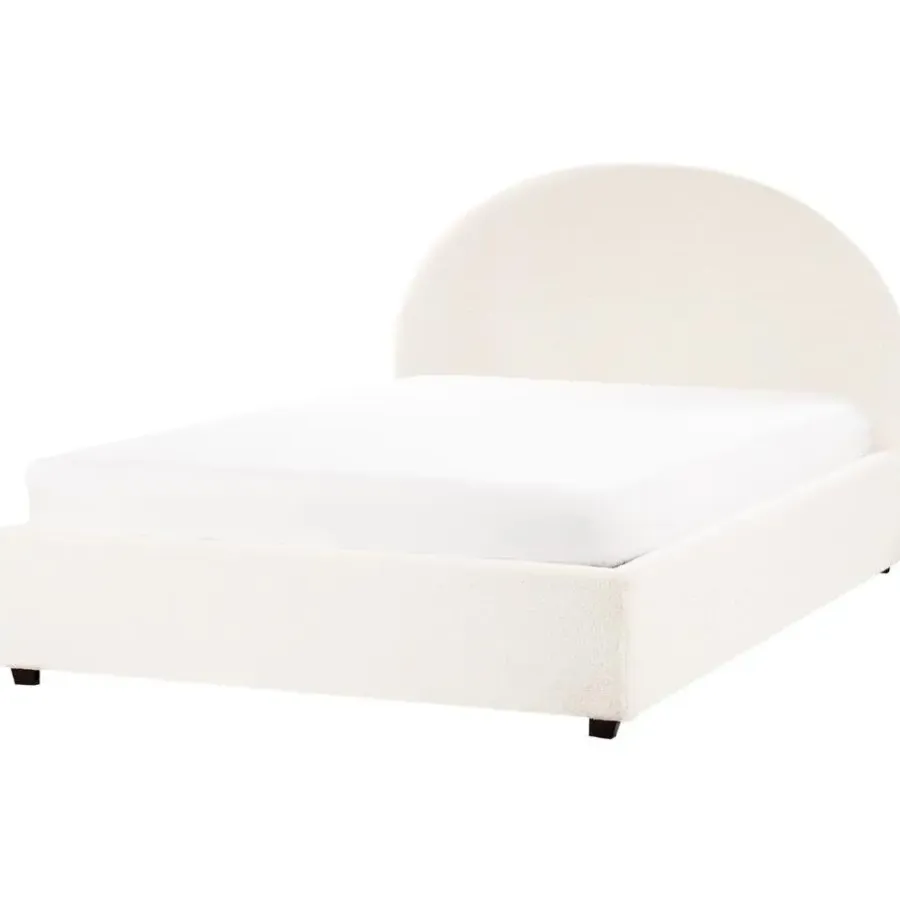 Beliani VAUCLUSE - Bed met opbergruimte - Gebroken wit - 140 x 200 cm - Bouclé