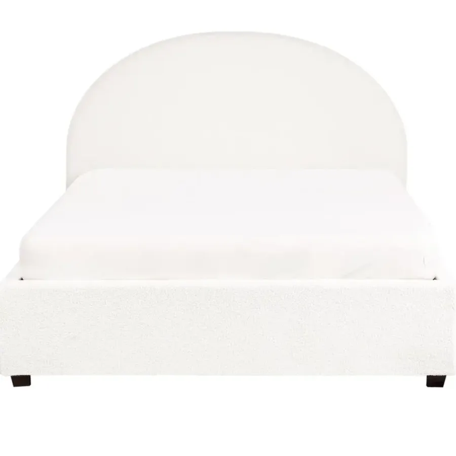 Beliani VAUCLUSE - Bed met opbergruimte - Gebroken wit - 140 x 200 cm - Bouclé