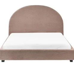 Twijfelaars-Beliani VAUCLUSE - Tweepersoonsbed - Taupe - 140 x 200 cm - Bouclé