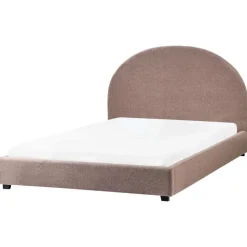 Twijfelaars-Beliani VAUCLUSE - Tweepersoonsbed - Taupe - 140 x 200 cm - Bouclé