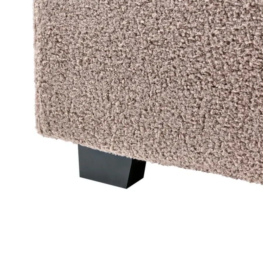 Twijfelaars-Beliani VAUCLUSE - Tweepersoonsbed - Taupe - 140 x 200 cm - Bouclé