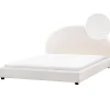2-Persoons Bedden-Beliani VAUCLUSE - Tweepersoonsbed - Gebroken wit - 180 x 200 cm - Bouclé
