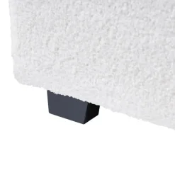 2-Persoons Bedden-Beliani VAUCLUSE - Tweepersoonsbed - Gebroken wit - 180 x 200 cm - Bouclé