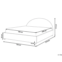 2-Persoons Bedden-Beliani VAUCLUSE - Tweepersoonsbed - Gebroken wit - 180 x 200 cm - Bouclé