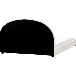 2-Persoons Bedden-Beliani VAUCLUSE - Tweepersoonsbed - Gebroken wit - 180 x 200 cm - Bouclé