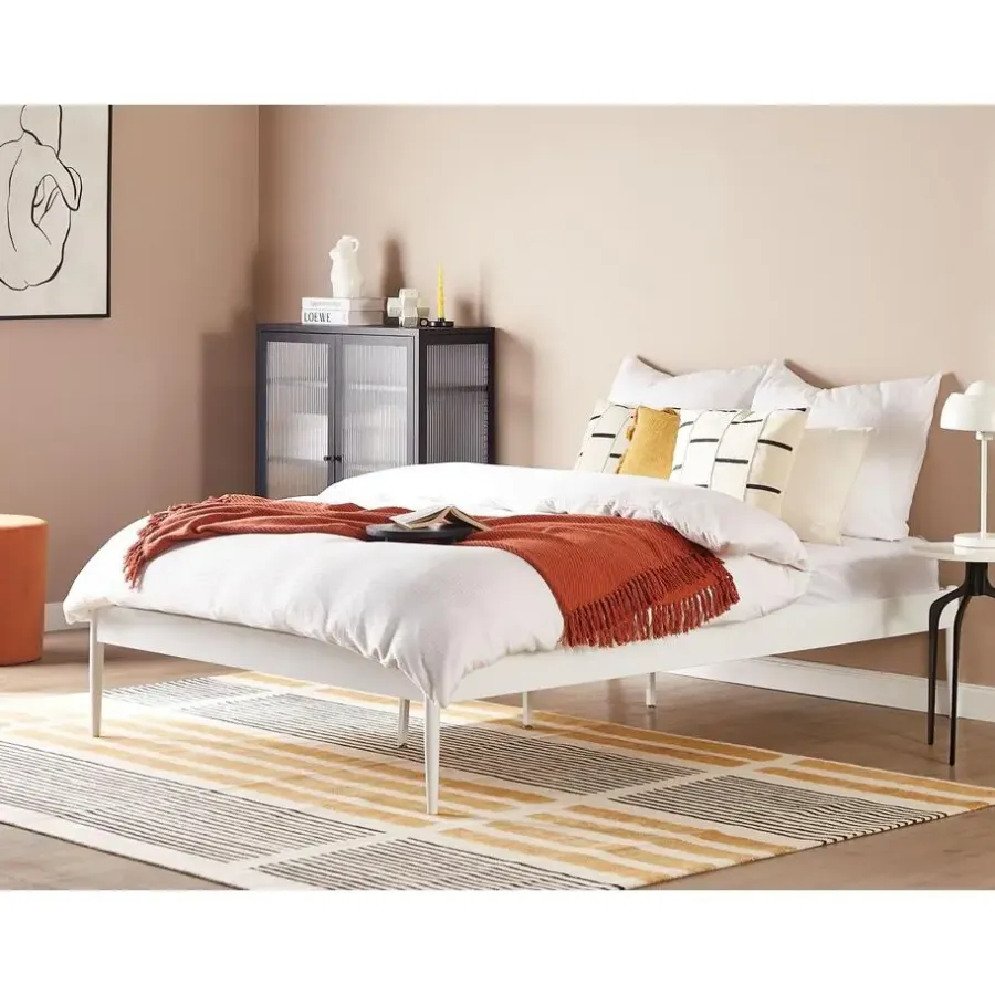 Beliani VAURS - Tweepersoonsbed - Wit - 140 x 200 cm - Staal
