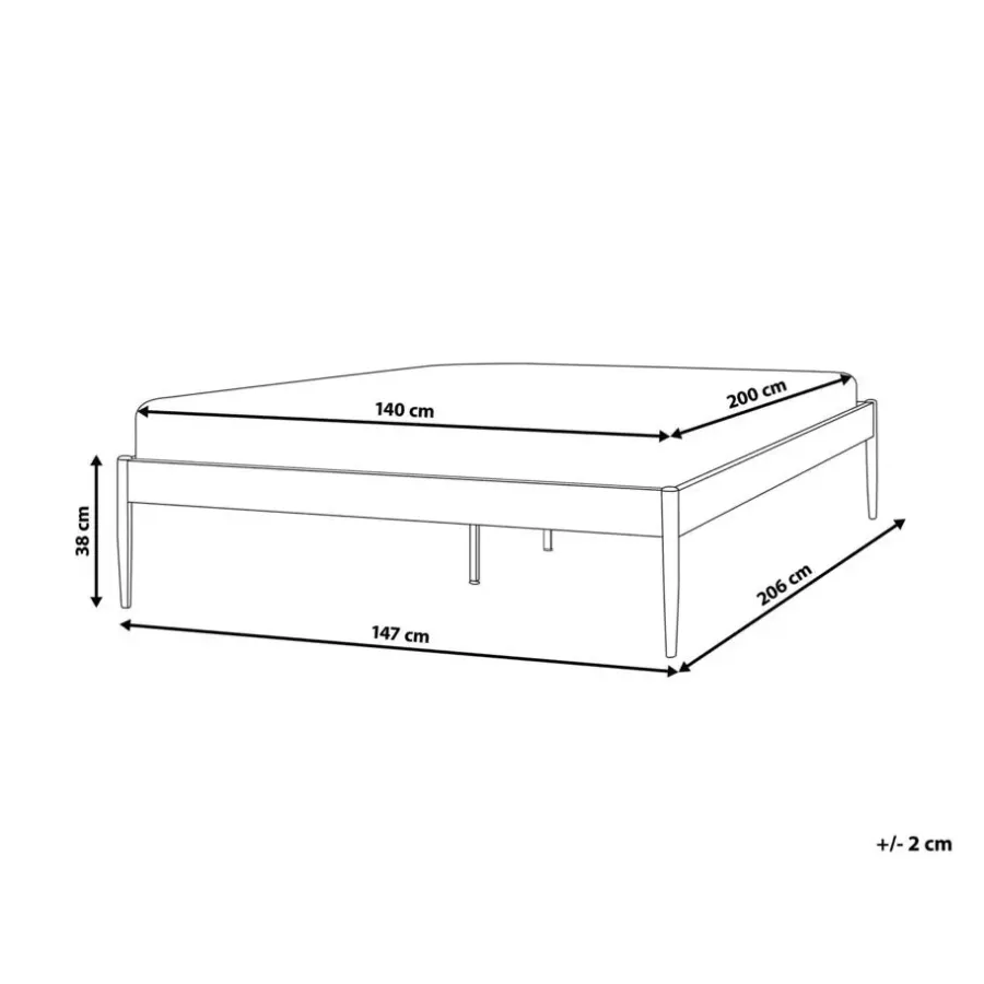 Beliani VAURS - Tweepersoonsbed - Wit - 140 x 200 cm - Staal