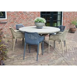 Tuinstoelen-Madino Terrasmeubilair VDG - Madino Air stapelbare stoel - Grijs