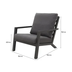 Tuinstoelen-Van der Garde Tuinmeubelen - Premium VDG Atlanta loungestoel - Antraciet