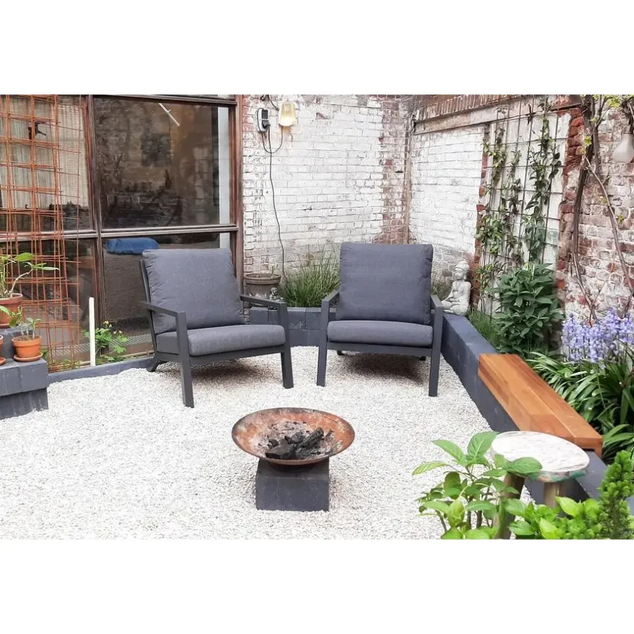Tuinstoelen-Van der Garde Tuinmeubelen - Premium VDG Atlanta loungestoel - Antraciet