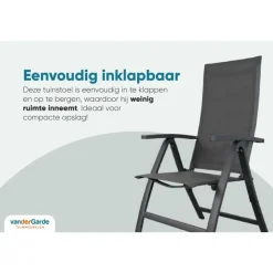 Tuinstoelen-Van der Garde Tuinmeubelen - Premium VDG Corsica verstelbare tuinstoel - Antraciet