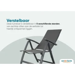 Tuinstoelen-Van der Garde Tuinmeubelen - Premium VDG Corsica verstelbare tuinstoel - Antraciet