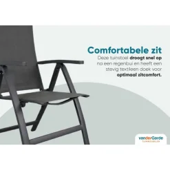 Tuinstoelen-Van der Garde Tuinmeubelen - Premium VDG Corsica verstelbare tuinstoel - Antraciet