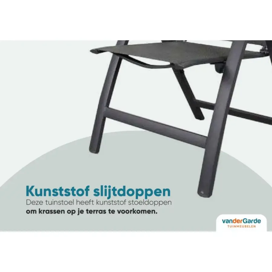 Tuinstoelen-Van der Garde Tuinmeubelen - Premium VDG Corsica verstelbare tuinstoel - Antraciet