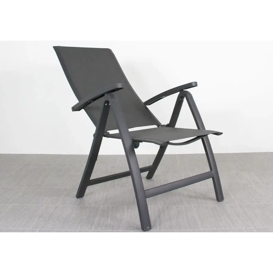 Tuinstoelen-Van der Garde Tuinmeubelen - Premium VDG Corsica verstelbare tuinstoel - Antraciet