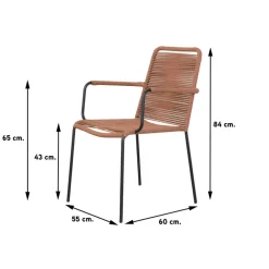 Tuinstoelen-Van der Garde Tuinmeubelen - Premium VDG Denver rope stapelbare tuinstoel Terracotta