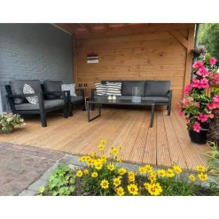 Van der Garde Tuinmeubelen - Premium VDG Hugo stoel-bank loungeset - antraciet