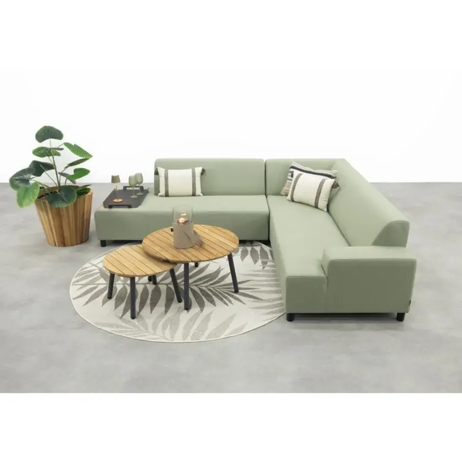 Van der Garde Tuinmeubelen - Premium VDG Malaga/Mindo - hoekbank loungeset chaise longue - green