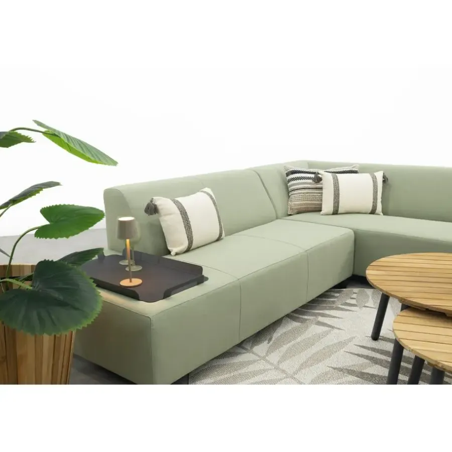 Van der Garde Tuinmeubelen - Premium VDG Malaga/Mindo - hoekbank loungeset chaise longue - green