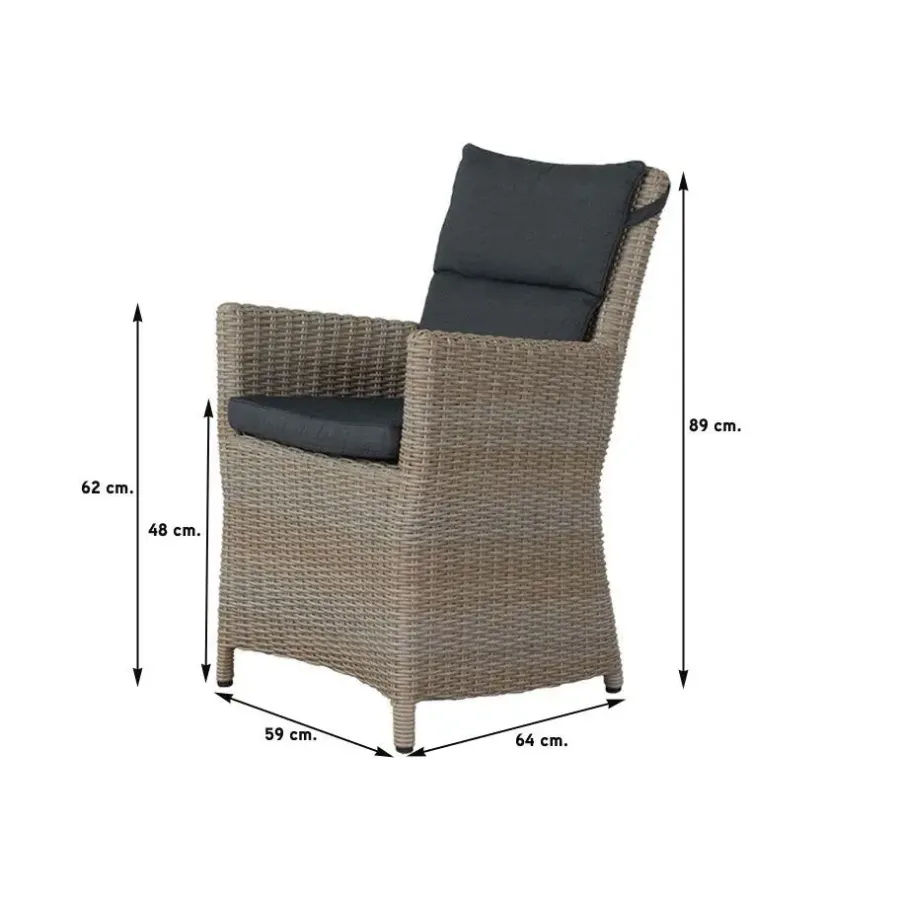 Tuinstoelen-Van der Garde Tuinmeubelen - Premium VDG Mante wicker tuinstoel - Dessert