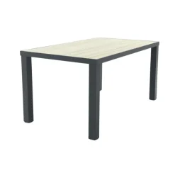 Van der Garde Tuinmeubelen - Premium VDG Nola tuintafel 160x90 cm. - Antraciet/Houtlook