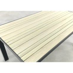 Van der Garde Tuinmeubelen - Premium VDG Nola tuintafel 160x90 cm. - Antraciet/Houtlook