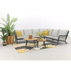 Loungesets-Van der Garde Tuinmeubelen - Premium VDG Santos/Mindo loungeset - loungebank - antraciet