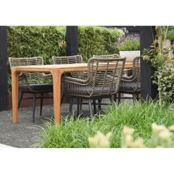 Tuinstoelen-Van der Garde Tuinmeubelen - Premium VDG Set van 4 - Jasmine dining tuinstoel - Naturel