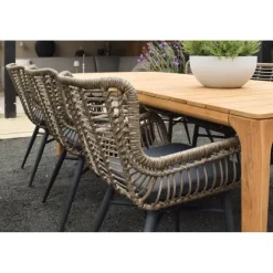 Tuinstoelen-Van der Garde Tuinmeubelen - Premium VDG Set van 4 - Jasmine dining tuinstoel - Naturel