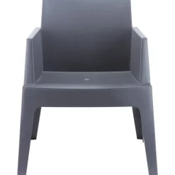 Tuinstoelen-Siesta Exclusive VDG Siesta Box stapelbare stoel - Donkergrijs