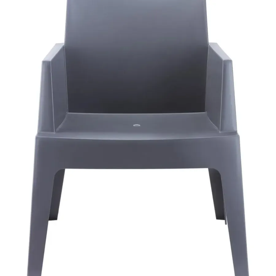 Tuinstoelen-Siesta Exclusive VDG Siesta Box stapelbare stoel - Donkergrijs