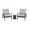 Bistro- & Balkonsets-Van der Garde Tuinmeubelen - Premium VDG Solaro/Velora verstelbare loungestoelen set (3-delig) - Royal grey / Zand