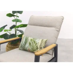 Bistro- & Balkonsets-Van der Garde Tuinmeubelen - Premium VDG Solaro/Velora verstelbare loungestoelen set (3-delig) - Royal grey / Zand