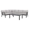 Loungesets-Van der Garde Tuinmeubelen - Premium VDG Viento/Atlanta hoek loungeset (4-delig) - Royal Grey/Antraciet