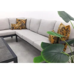 Loungesets-Van der Garde Tuinmeubelen - Premium VDG Viento/Atlanta hoek loungeset (4-delig) - Royal Grey/Antraciet