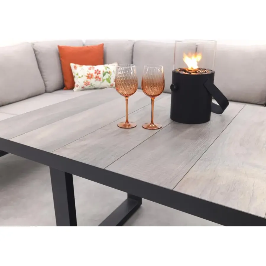 Loungesets-Van der Garde Tuinmeubelen - Premium VDG Viento/Darwin lounge-/diningset (4-delig) - Royal Grey/Antraciet