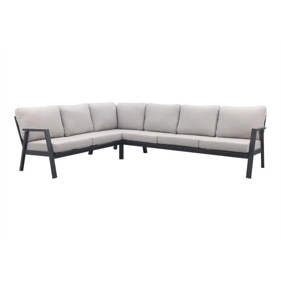 Loungesets-Van der Garde Tuinmeubelen - Premium VDG Viento/Darwin lounge-/diningset (4-delig) - Royal Grey/Antraciet