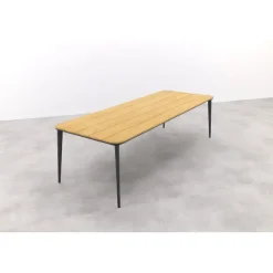 Tuintafels-Van der Garde Tuinmeubelen - Premium Vdgarde Premium Alaska tuintafel - teak/alu - antraciet - 270x100 cm
