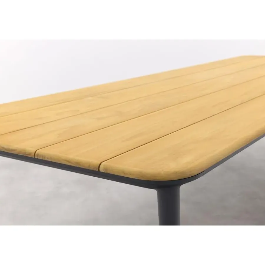 Tuintafels-Van der Garde Tuinmeubelen - Premium Vdgarde Premium Alaska tuintafel - teak/alu - antraciet - 270x100 cm