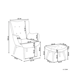 Fauteuils-Beliani VEJLE II - Fauteuil met hocker - Donkergroen - Bouclé