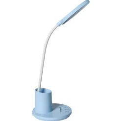 Leen Bakker VELA - Bureaulamp LED - Blauw - Synthetisch materiaal