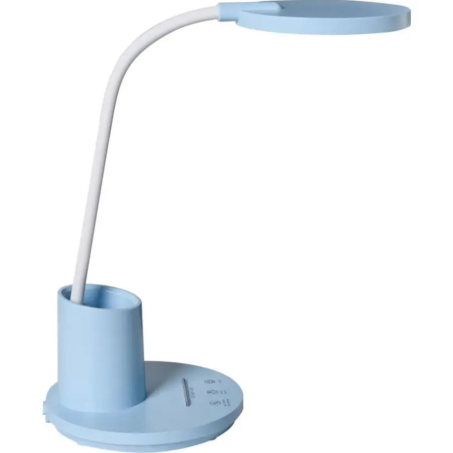 Leen Bakker VELA - Bureaulamp LED - Blauw - Synthetisch materiaal