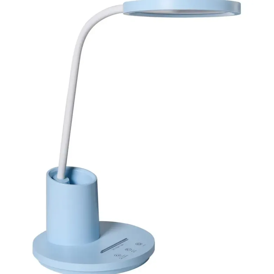 Leen Bakker VELA - Bureaulamp LED - Blauw - Synthetisch materiaal