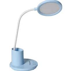 Leen Bakker VELA - Bureaulamp LED - Blauw - Synthetisch materiaal