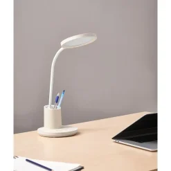 Leen Bakker VELA - Bureaulamp LED - Lichtbeige - Synthetisch materiaal