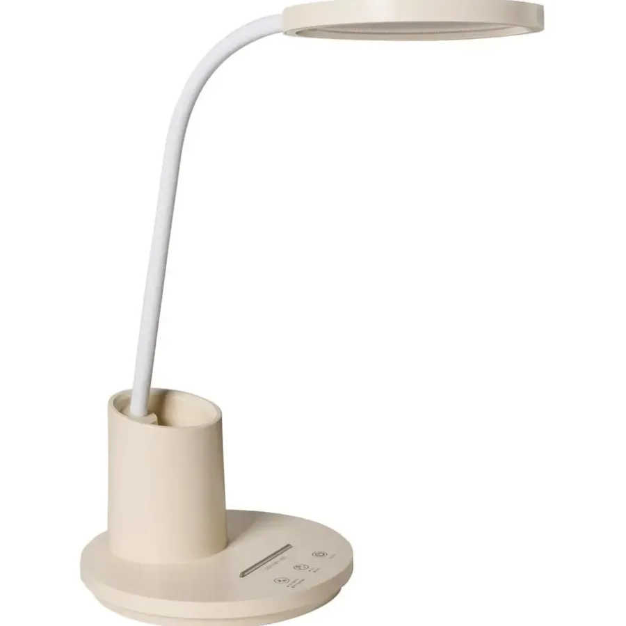 Leen Bakker VELA - Bureaulamp LED - Lichtbeige - Synthetisch materiaal