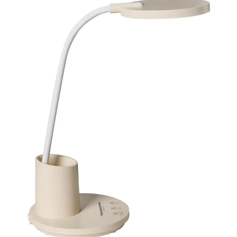 Leen Bakker VELA - Bureaulamp LED - Lichtbeige - Synthetisch materiaal