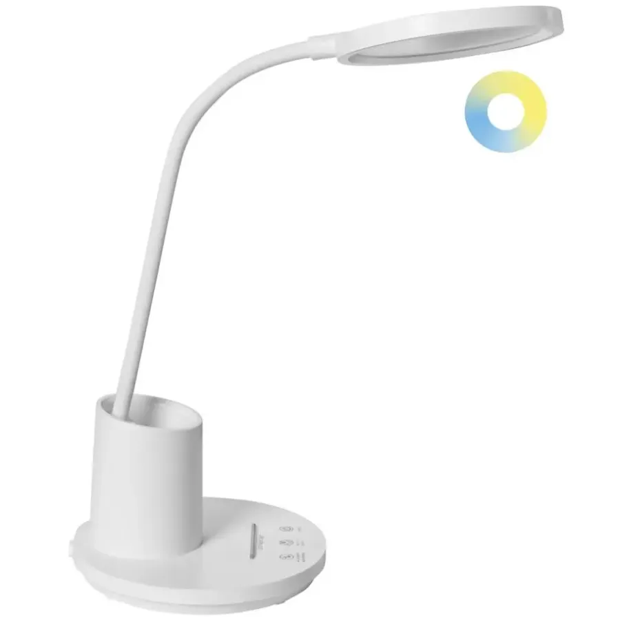 Bureaulampen|Bureaulampen-Leen Bakker VELA - Bureaulamp LED - Wit - Synthetisch materiaal