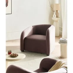 Leen Bakker VELTADA - Fauteuil - Bruin - Fluweel